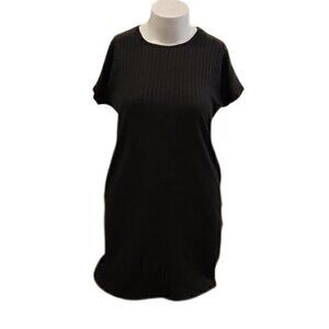 [BomBom] Black Ribbed Dress with Pockets - Size S